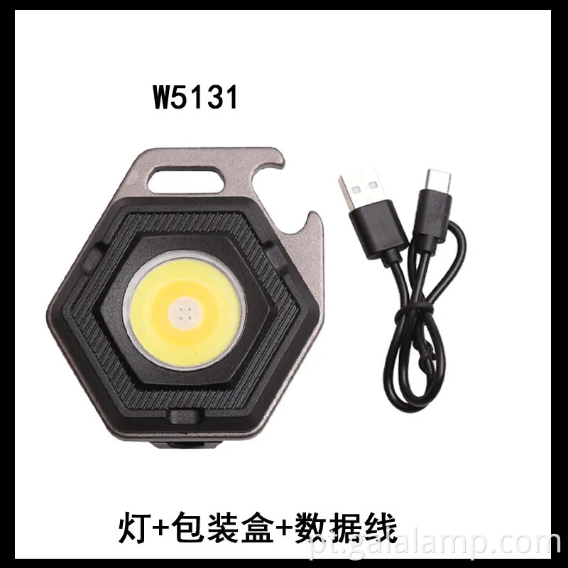 Chave de iluminação portátil multifuncional com luz de acampamento recarregável